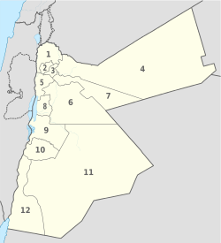 Jordan, administrative divisions - Nmbrs - monochrome.svg