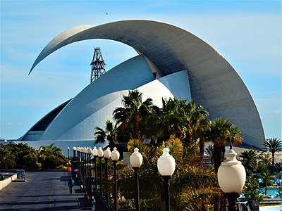 Auditorio de Tenerife in the Canary Islands. Oopperatalo, Santa Cruz de Tenerife, Teneriffa, Kanarian saaret, Espanja (1997-2003).