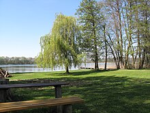 Ehemaliges Klostergarten- und Gutsparkgelände (heute Badestelle) am Ostufer