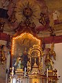 hlavní oltář a obraz sv. Barbory