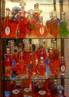 Koum Quat liqueurs, produced in Corfu