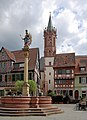 Ladenburg am Neckar, Marktplatz mit Mariensäule