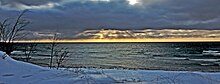 Winter waves in Lake Michigan Lake Michigan HDR Sunset.jpg