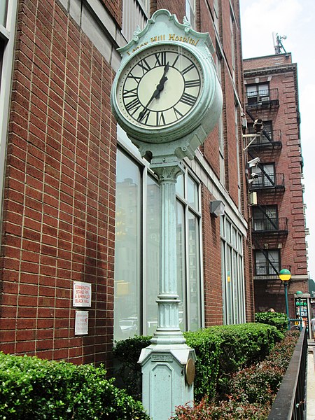 The Lenox Hill Hospital sidewalk clock on Lexington Avenue