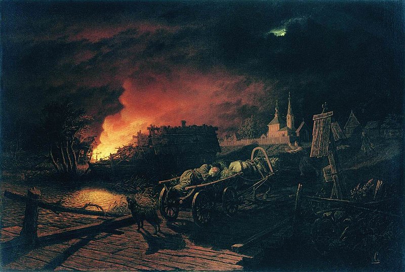 File:Leonid Solomatkin - Fire in the Village.jpg