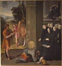 XVII secolo, I miracoli di San Benedetto a Mont Cassin, opera dell'abbazia. Reims, Museo Saint-Remi.