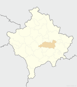 Location of the municipality of Lipjan within Kosovo