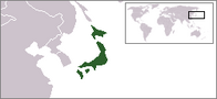 O hartă care arată localizarea Japoniei