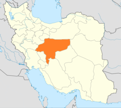 Bản đồ Iran với tỉnh Isfahan