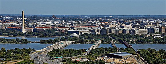 Long Bridge, Washington DC, Aerial, Looking NE in 2022