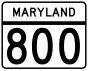 Maryland Route 800 marker