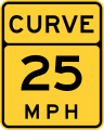 Curve speed advisory, replaced by MUTCD W13-1