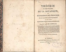 Théorie Élémentaire de la Botanique