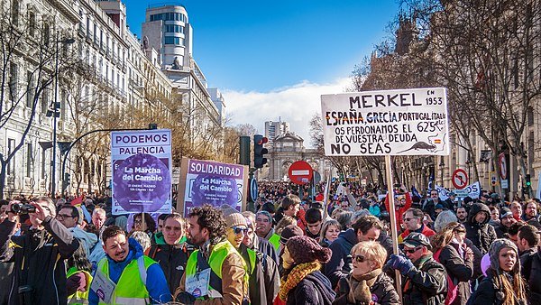 Podemos supporters in Madrid, 31 January 2015