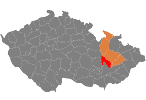 District location in the Olomouc Region within the Czech Republic