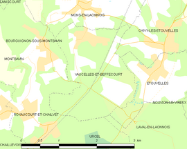 Mapa obce Vaucelles-et-Beffecourt