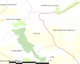 Mapa obce Le Faulq