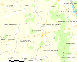 Mapa obce Sancergues