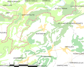 Mapa obce Montandon