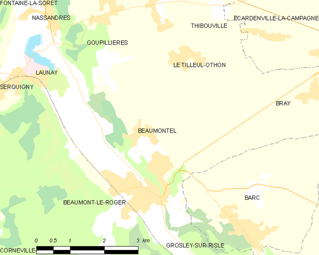 Poziția localității Beaumontel