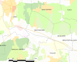 Mapa obce Saint-Maximin