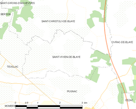 Mapa obce Saint-Vivien-de-Blaye