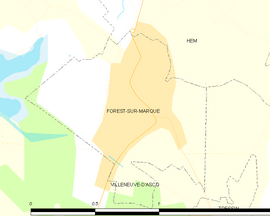 Mapa obce Forest-sur-Marque