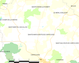 Mapa obce Sainte-Marguerite-de-Carrouges