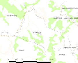 Mapa obce Arhansus
