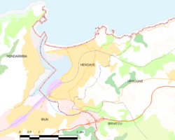 Kart over Hendaye