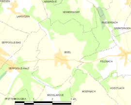 Mapa obce Bisel