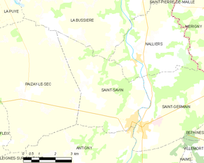 Poziția localității Saint-Savin