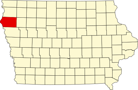 Location of Plymouth County in Iowa Map of Iowa highlighting Plymouth County.svg