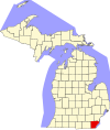 State map highlighting Monroe County