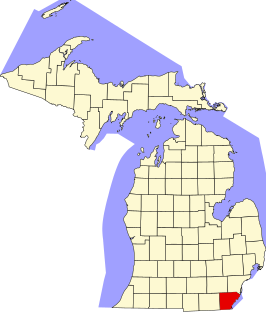 Locatie van Monroe County in Michigan