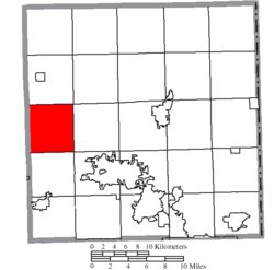 Southington Township okulunun Trumbull County şehrindeki konumu