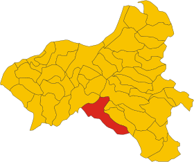 Map of comune of Dinami (province of Vibo Valentia, region Calabria, Italy).svg