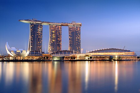 Uitzicht op de Marina Bay Sands in Marina Bay, Singapore