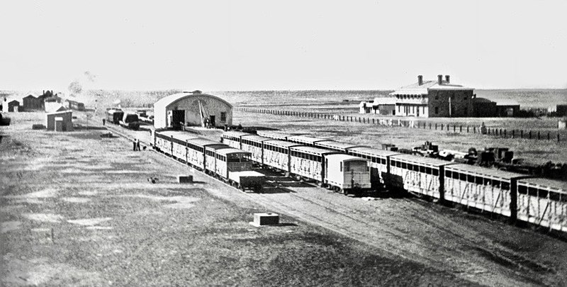 File:Marree railway station yard from water tank, about 1900.jpg