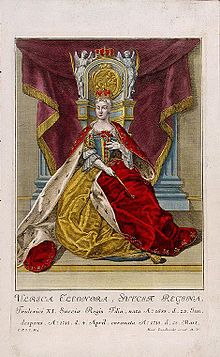 Queen Ulrika Eleonora, in whose name the Instrument of Government was promulgated. Martin Engelbrecht Ulrika Eleonora.jpg