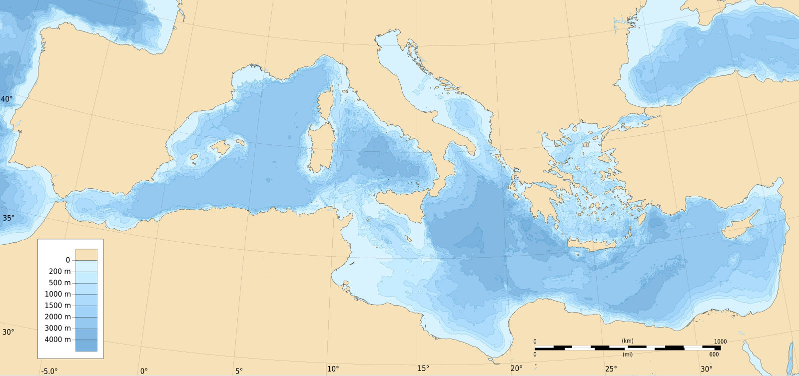 Карта стран средиземного моря