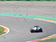 The new spoon shaped rear wing introduced on the Mercedes F1 W06 Hybrid Mercedes in Spa 2015.JPG