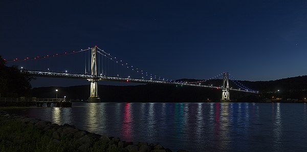 The Mid-Hudson Bridge at dusk, Poughkeepsie, New York