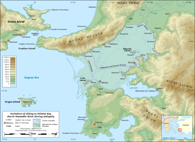 Silting of the gulf of Miletus