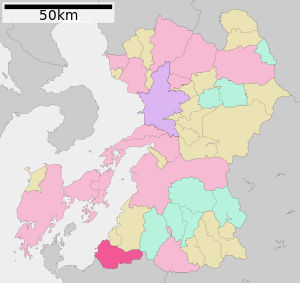 Lage Minamatas in der Präfektur