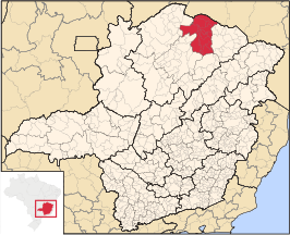 Ligging van de Braziliaanse microregio Janaúba in Minas Gerais