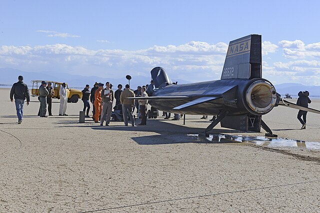 Mockup of X-15-3 on set at Edwards Air Force Base