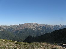 Le massif du Monte Renoso depuis Bucca d'Oru de l'autre côté de la vallée du Taravu