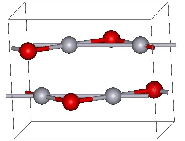 Montroydite structure (red atoms are oxygen)