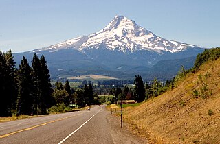 North side of Mount Hood as seen from the Mount Hood Scenic Byway